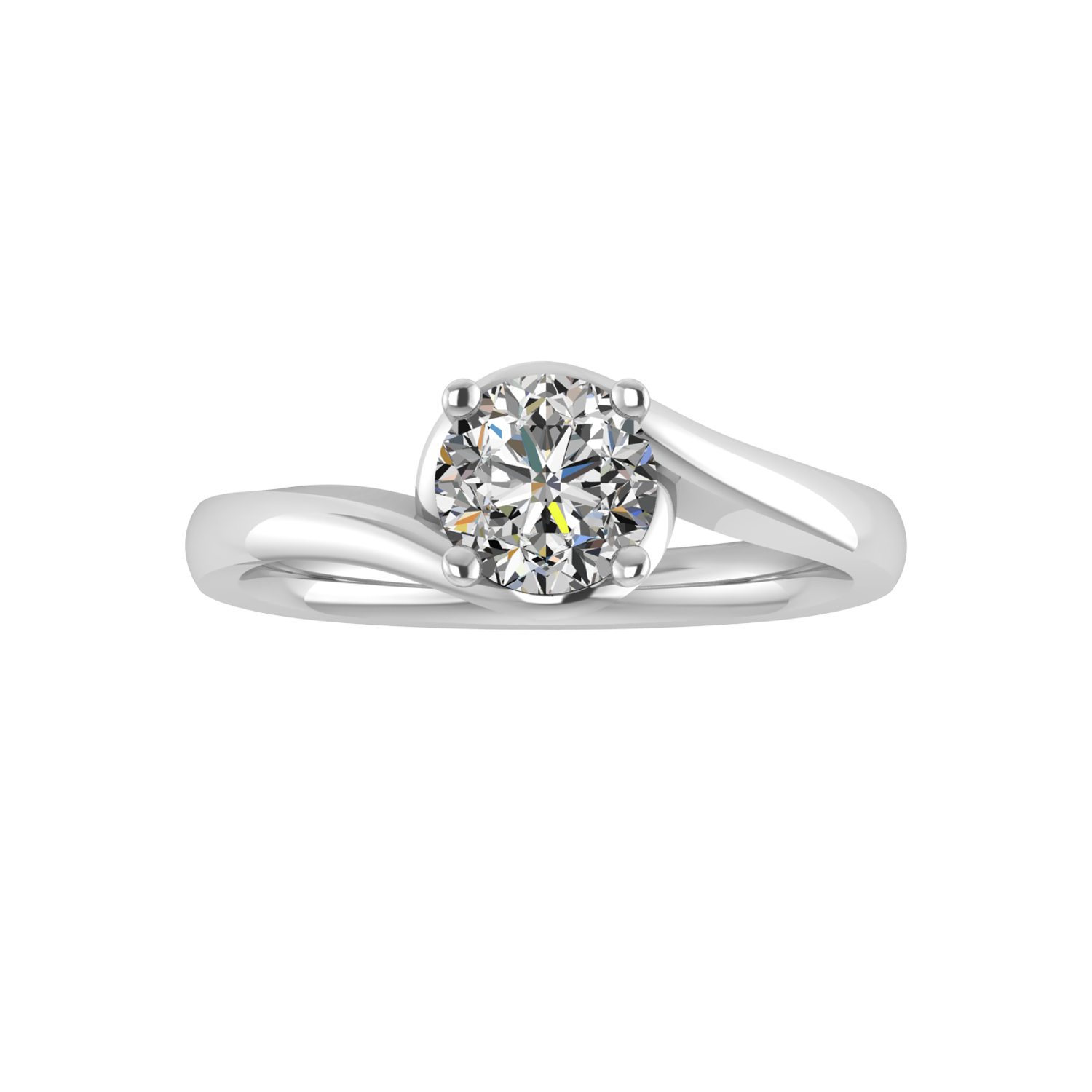 Evelyn Bypass Solitaire Engagement Ring